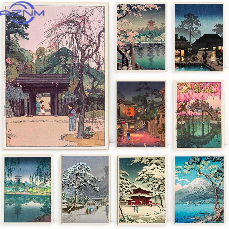 Japanese Tokyo Lifestyle - AZNM Poster retrò Ukiyo-e tradizionale giapponese,