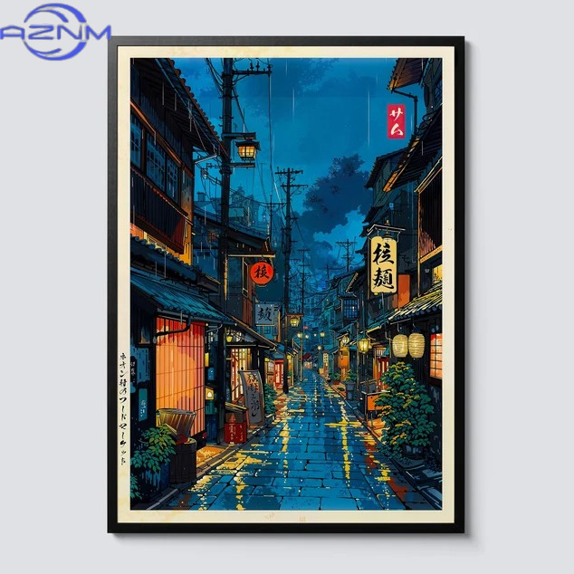 Japanese Tokyo Lifestyle - AZNM Stampa su tela con cartoni
