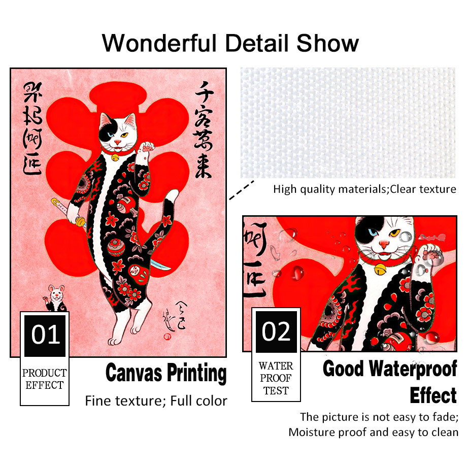 Stampa su Tela Gatto Samurai G - Japanese Traditional Lifestyle recensione e prezzo